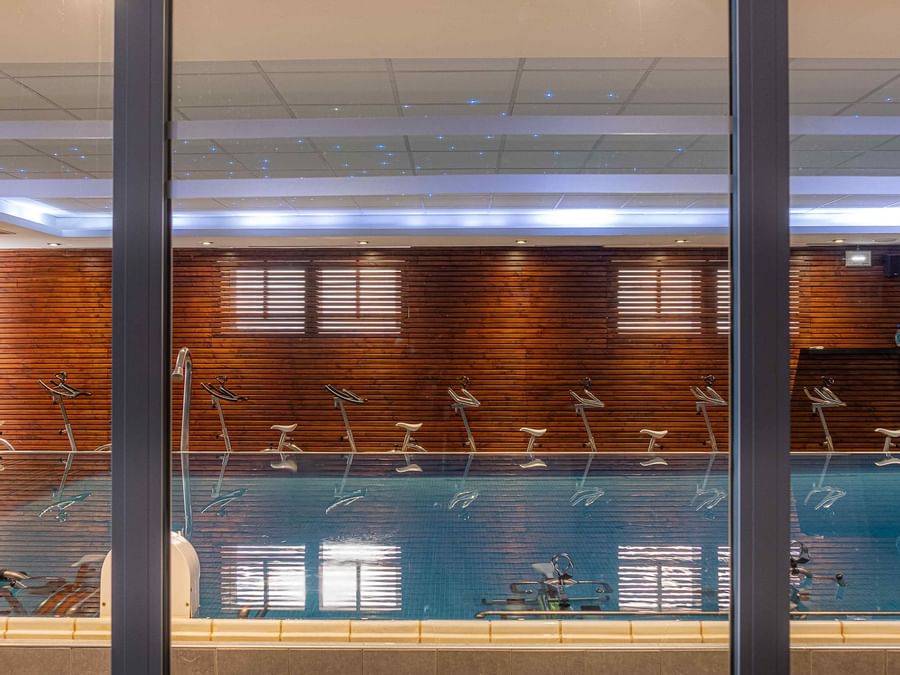 Indoor pool in Hotel Les Thermes at The Originals Hotels