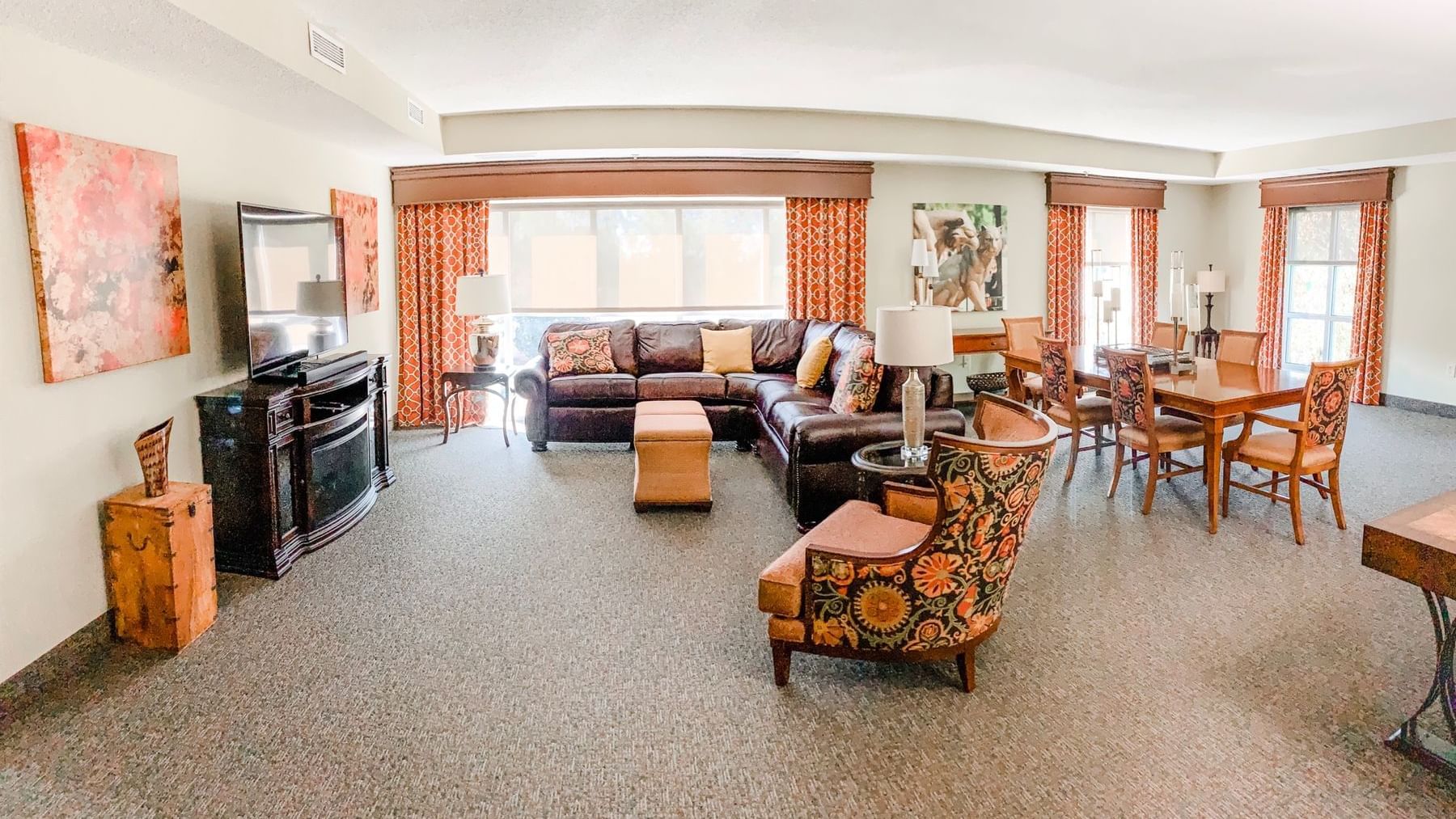 living room area with furniture