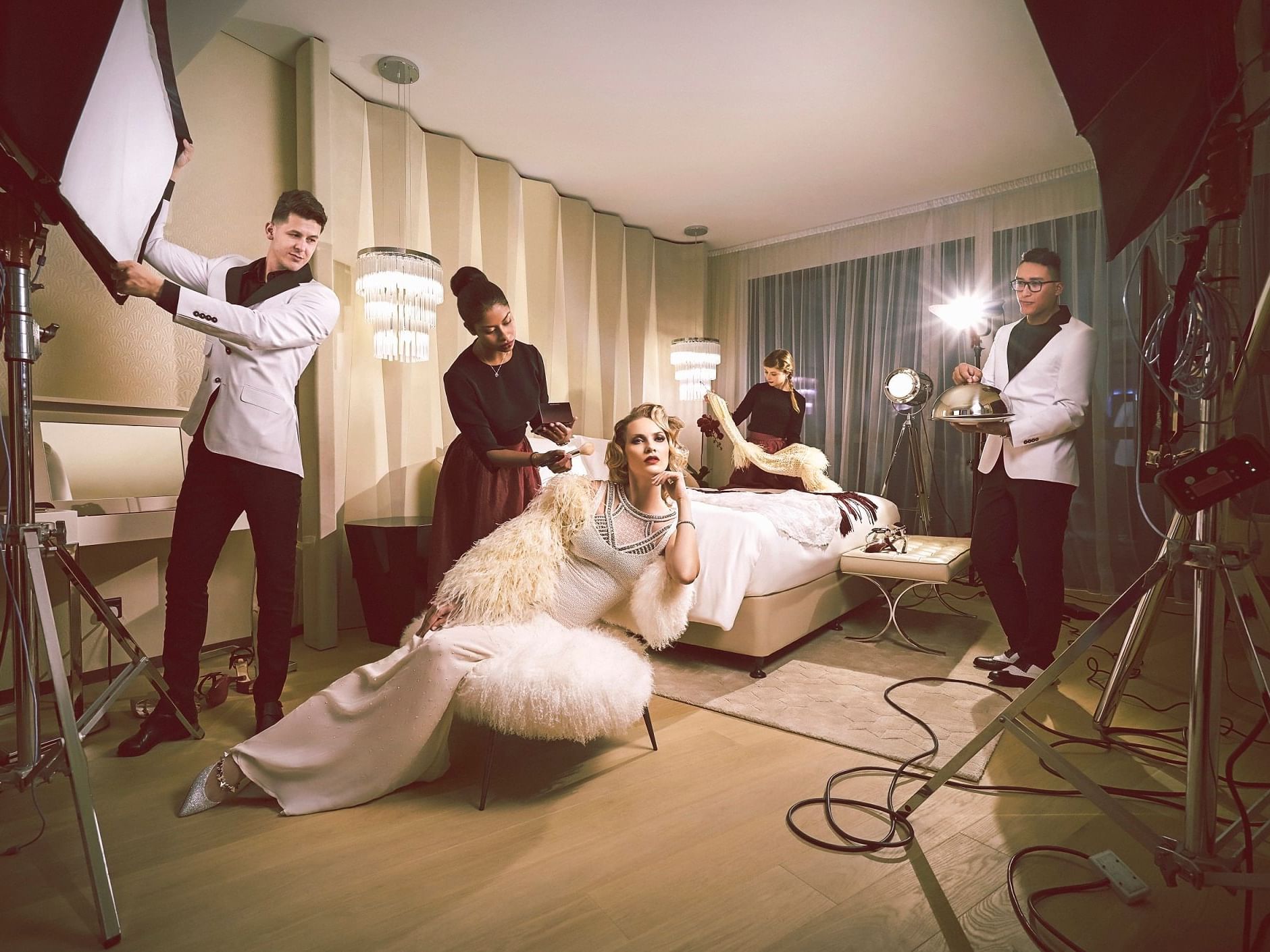 Hollywood Glam Lifestyle shooting at Paramount Hotel Dubai