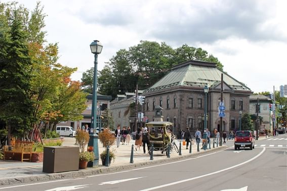 Scenic view of Sakaimachi Street in the daytime near Grand Park Otaru