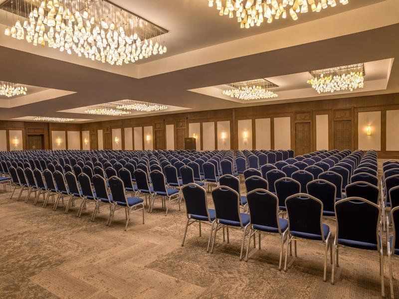 Theater-style setup in Celestún conference room at FA Mérida