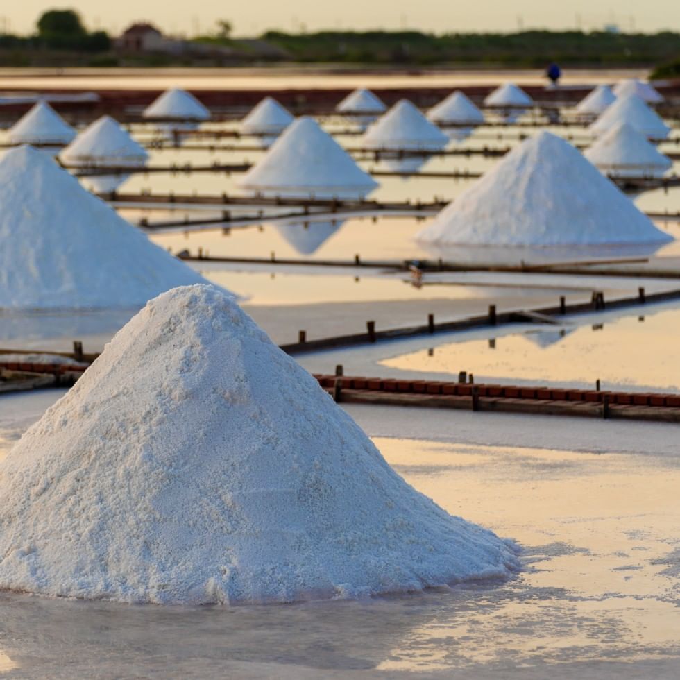 Salt piles in Pag Island's Museum of Salt naer Falkensteiner Family Hotel Diadora