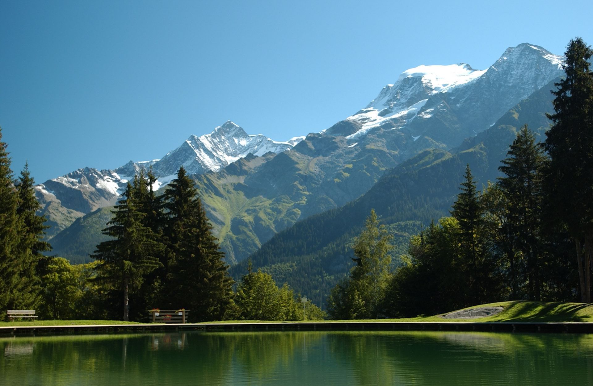 Lake near Chalet Hôtel La Chemenaz in Les Contamines-Montjoie