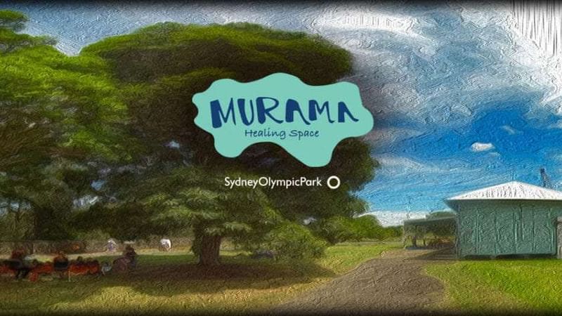 Illustration of a serene landscape with a large tree at Murama Healing Space near Novotel Sydney Olympic Park