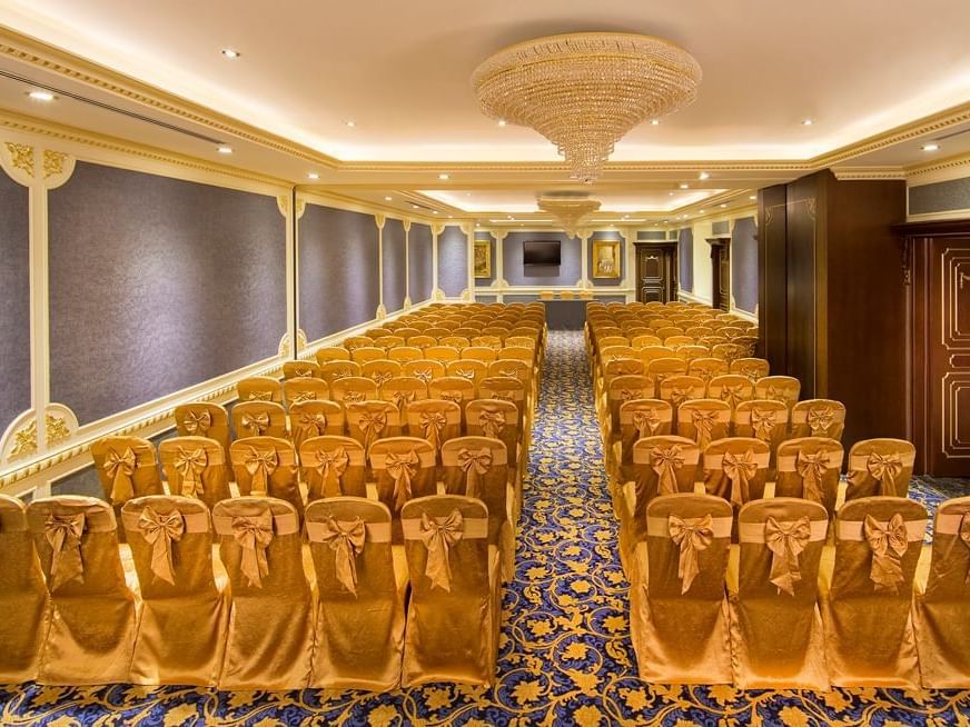 Chair setting in Yas Ballroom at Royal Rose Hotel in Abu Dhabi