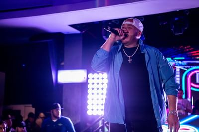 Male singer at Pepsi stage in Clevelander South Beach Hotel