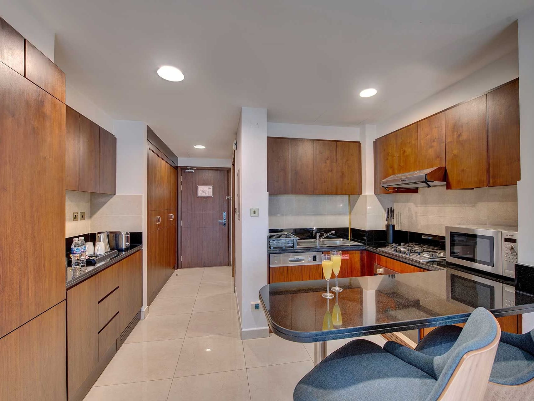 Kitchen at Suha Creek Hotel Apartments