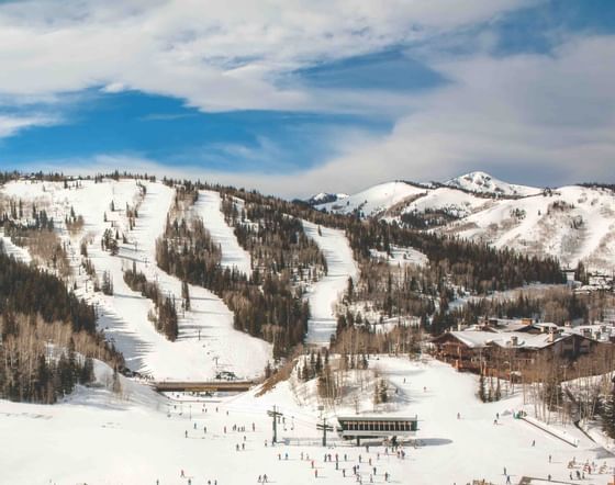 Deer Valley Resort Winter Mountain Views with Stein Eriksen Lodg
