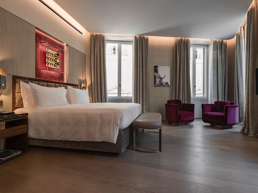 Furniture in bedroom of Corner Suite 7 at Fendi Private Suites