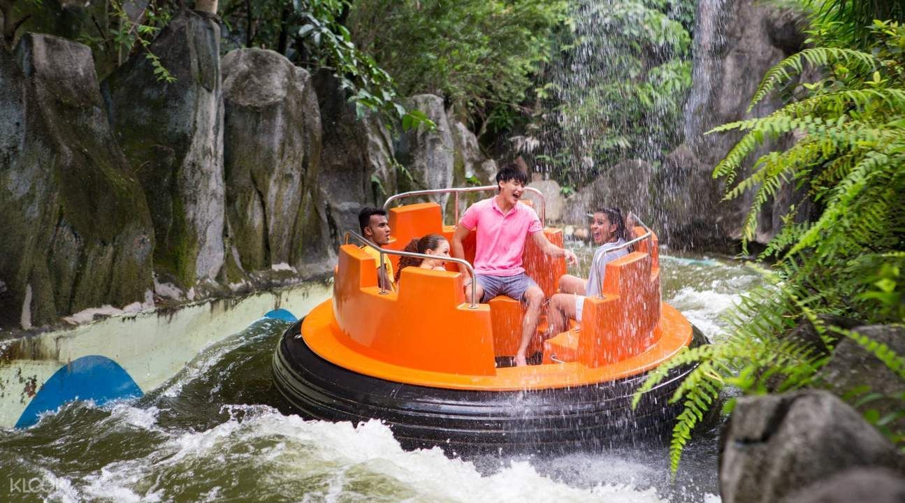 A group enjoying water park activities at Sunway Lagoon Hotel