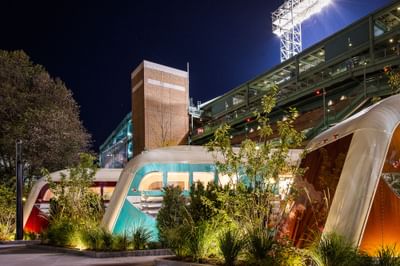 Exterior view of Backstage Trailers at The Verb Hotel