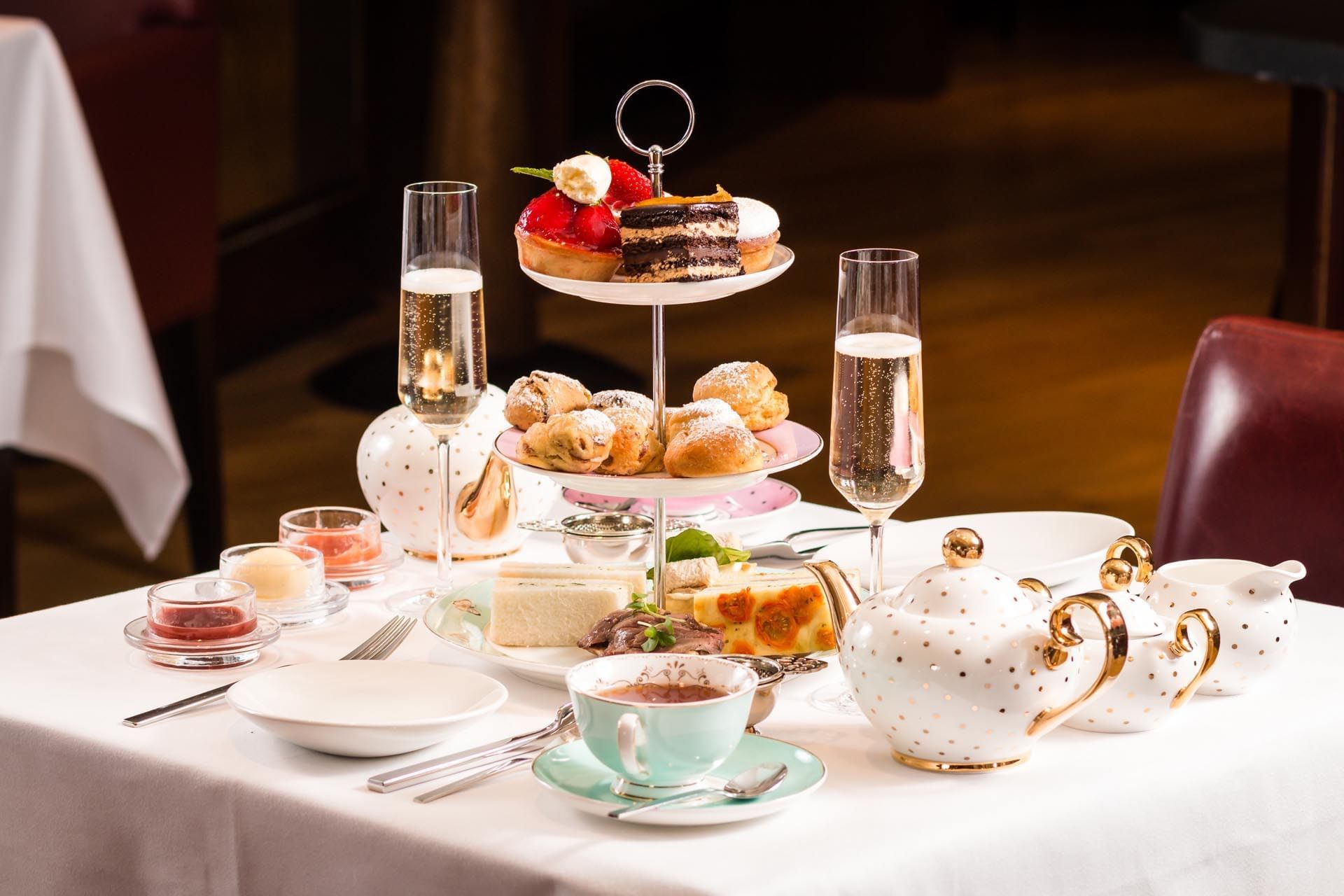 View of the food platter with evening tea at Scoff & Banter