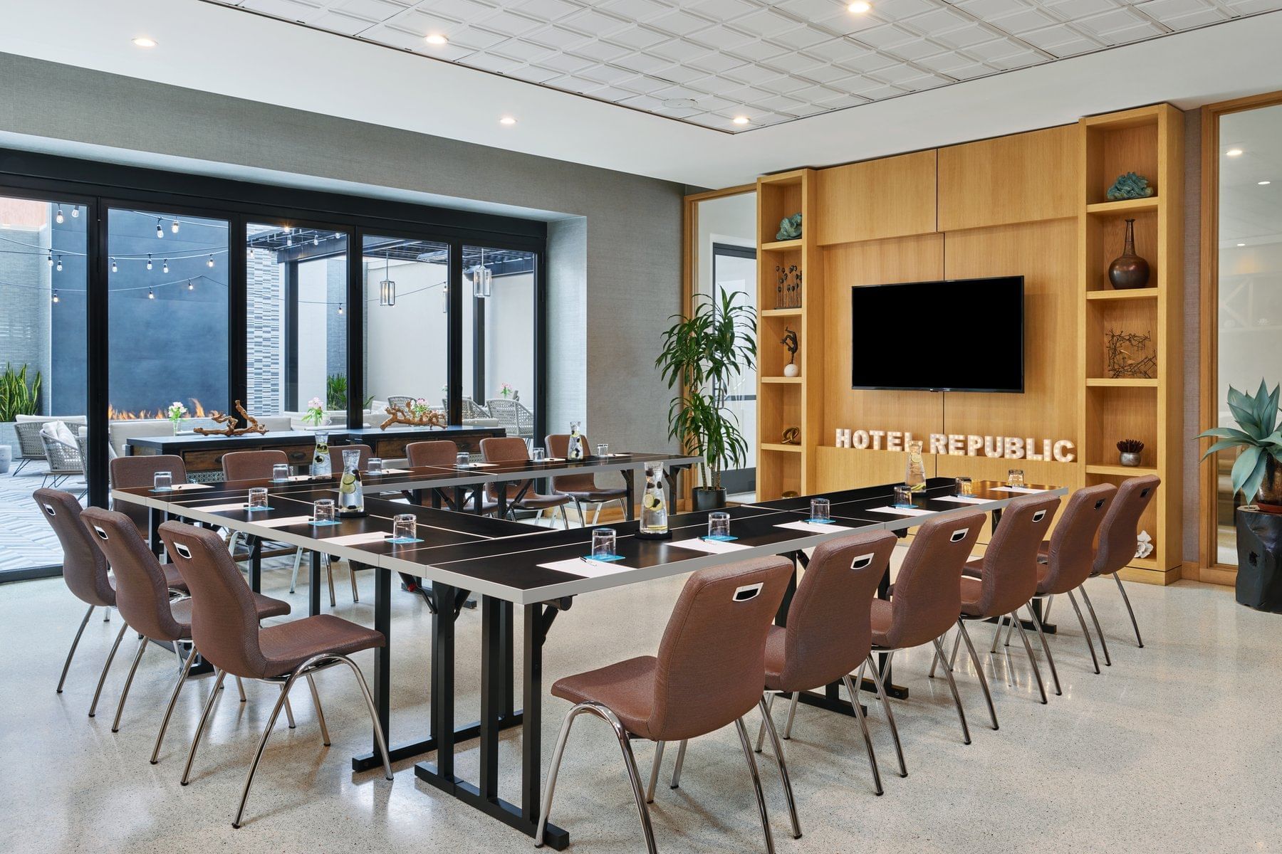 U-shaped table arrangement in Great & Studios at Hotel Republic San Diego