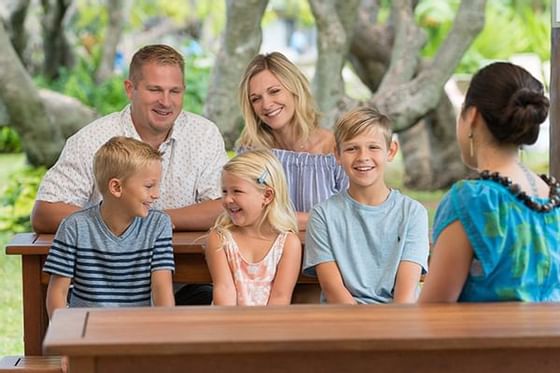 Family learning Hula at Ka'anapali Beach Hotel Hawaii