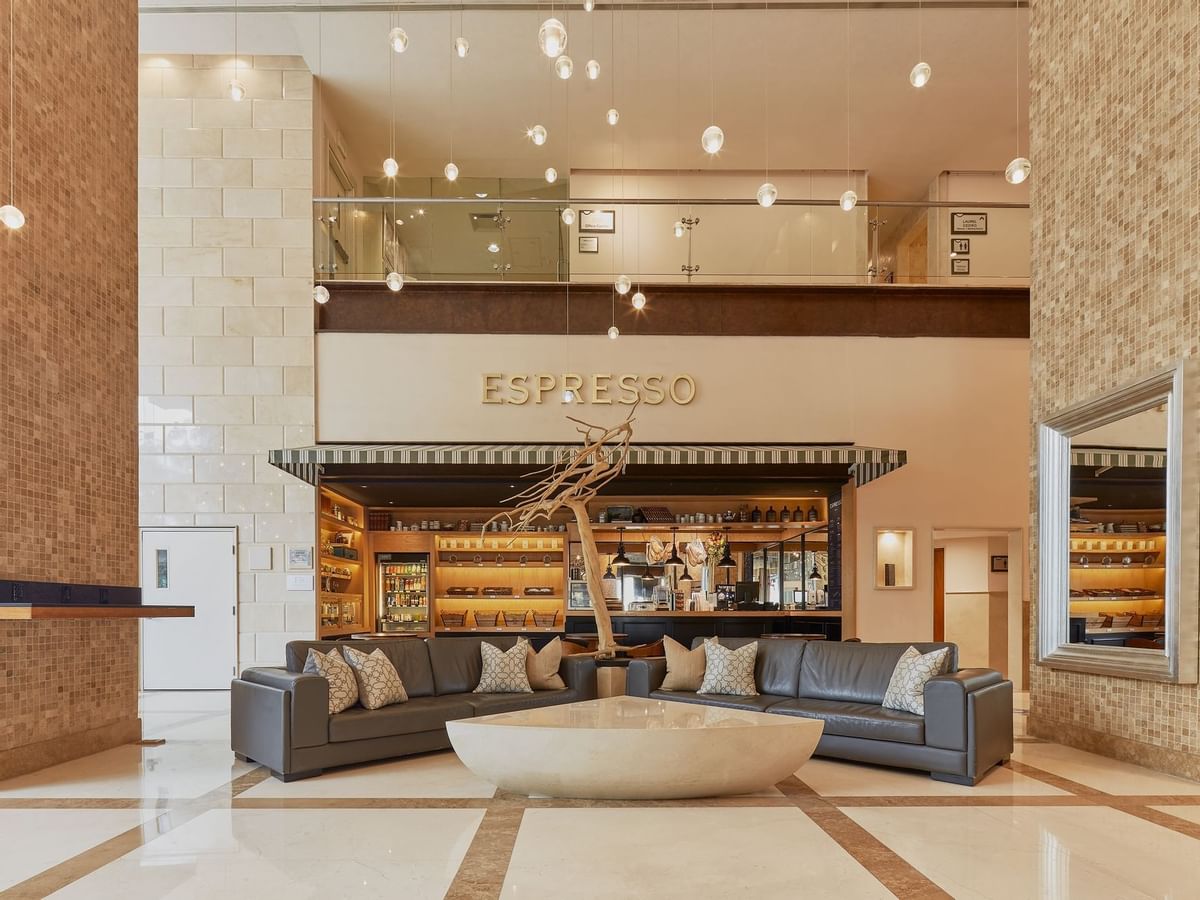 Seating area in Deli Café Expresso at GFA Hotels