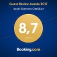 Guest Review Awards rating for Hotel Sternen by Booking.com