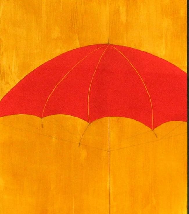 A creative painting of an umbrella at Hotel 43