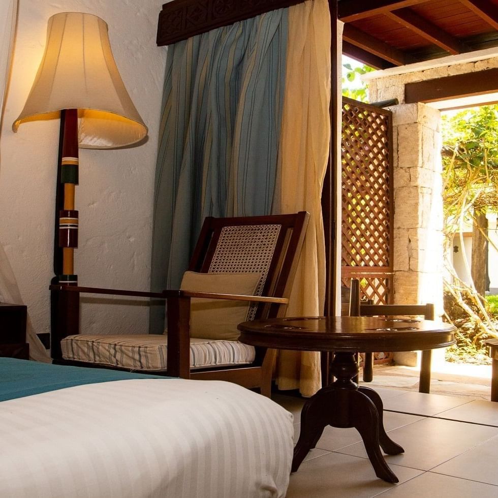 Cozy Family Sea View Room with balcony and sea view at Serena Beach Resort & Spa Mombasa.
