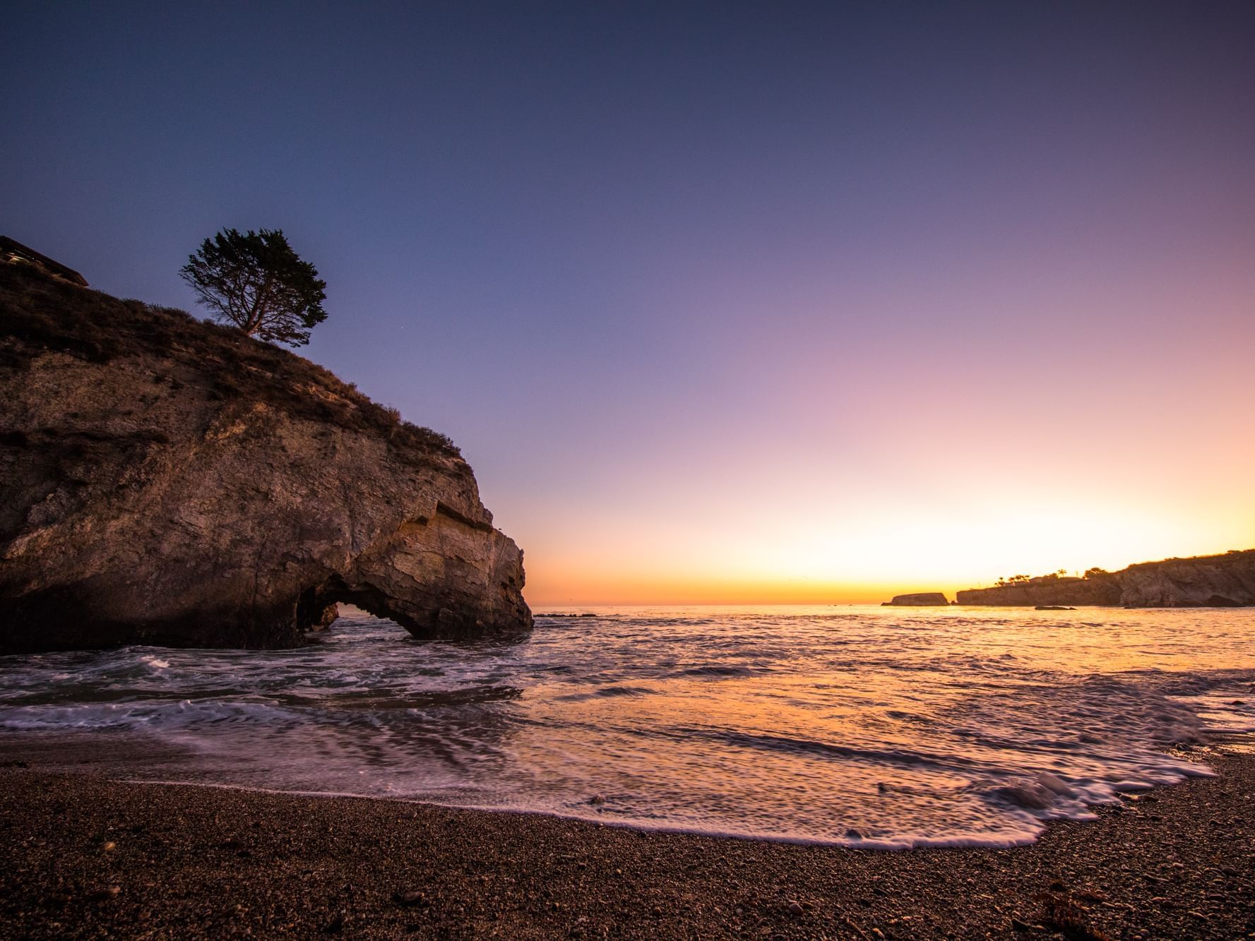 Shelter Cove beach at sunset at Inn at the Cove in Pismo Beach