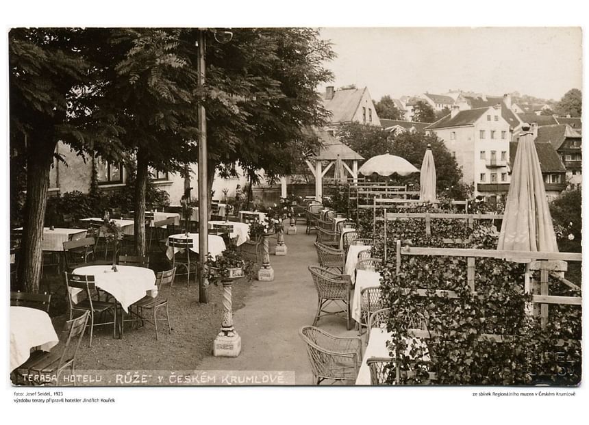 Terrace 1923 - Hotel Ruze, Český Krumlov, Czech Republic