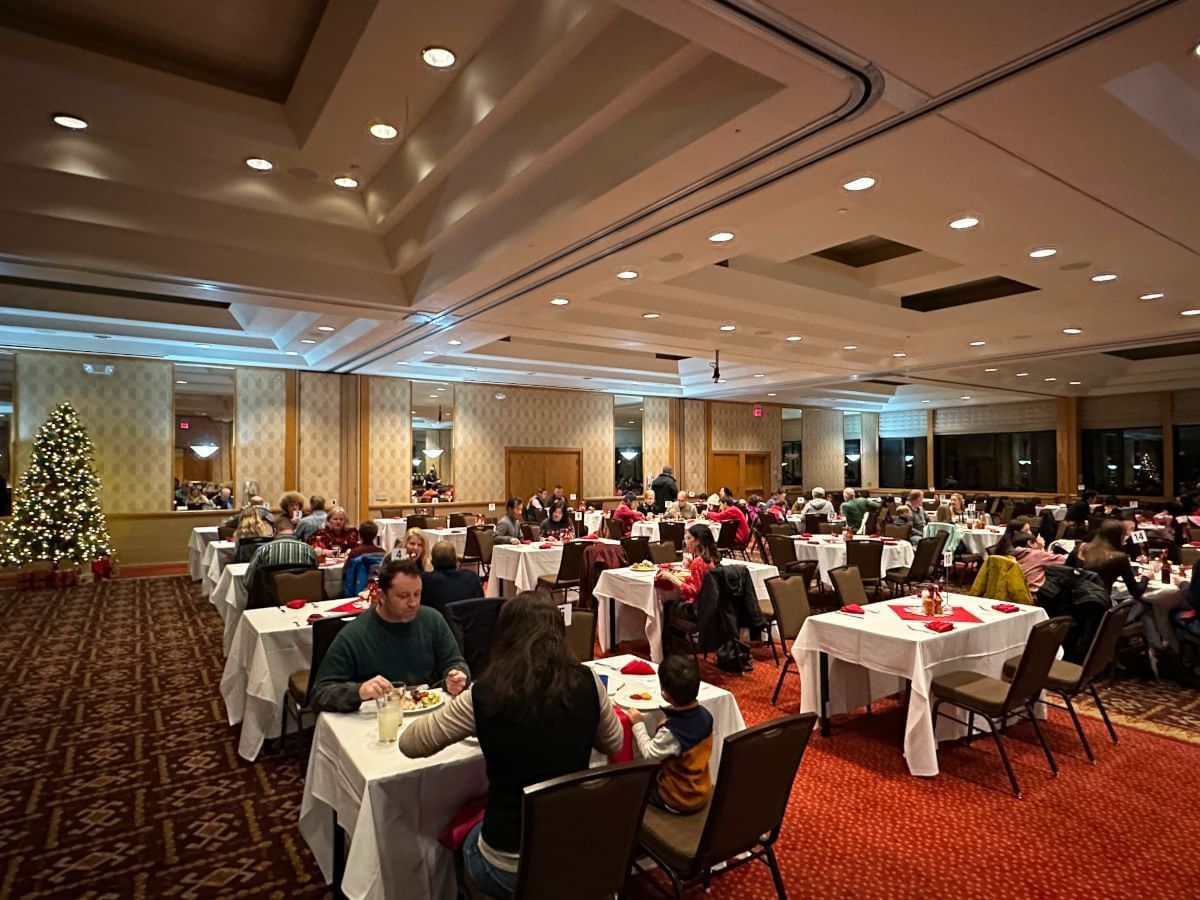 Guests enjoying Christmas dinner in Mountain Ballroom