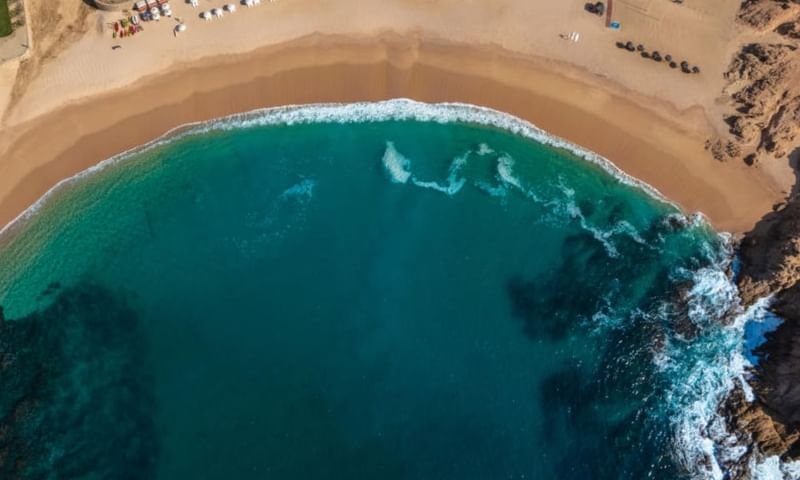Aerial view of the beach at Marquis Los Cabos Resort