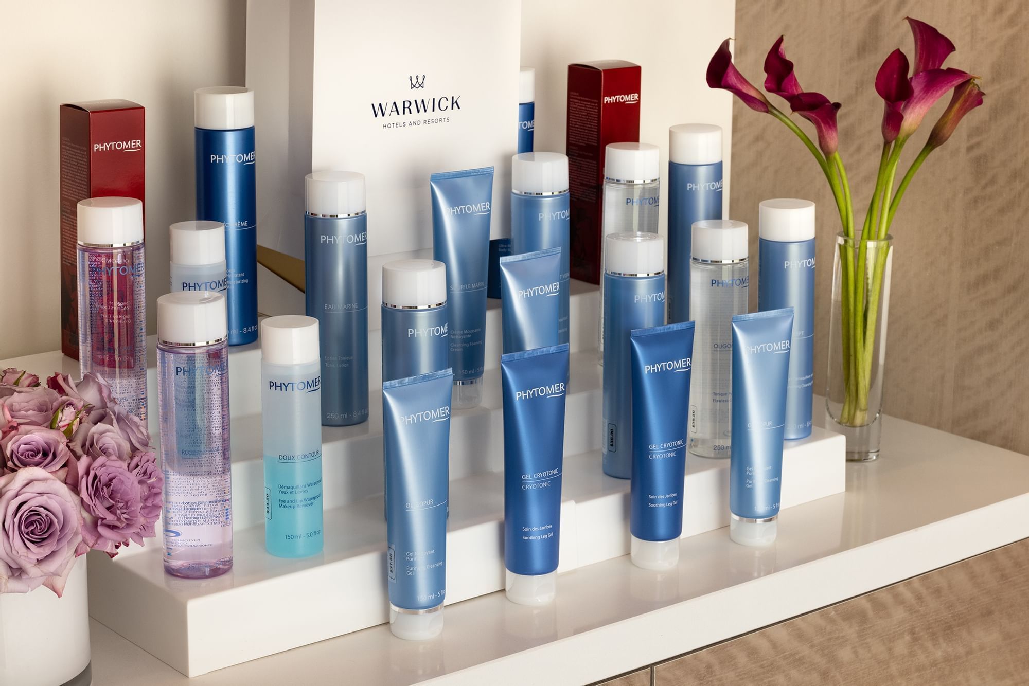Display of Phytomer skincare products at Le Spa by Warwick Melrose