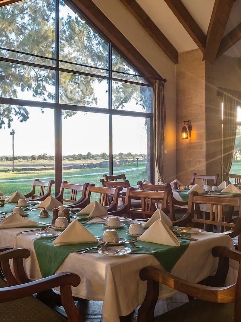 The Dining area in Rhino Room at Sweetwaters Serena Camp