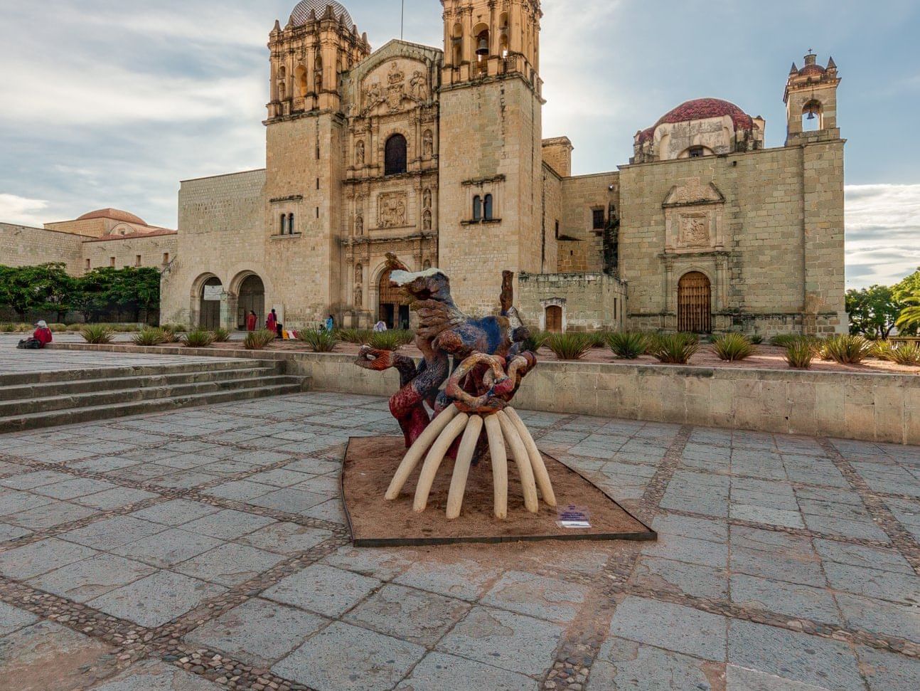 Statue in the Main plaza in the Oaxaca city