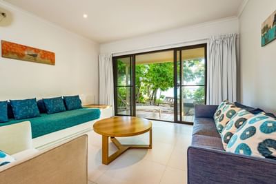 Living Space with couches in Beach House at Heron Island Resort