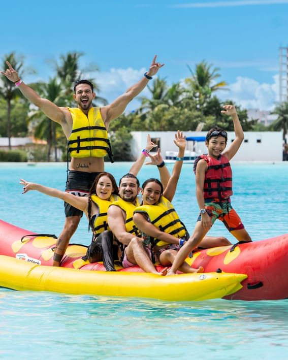 Family enjoying Marina water sports at Playa Blanca Beach Resort