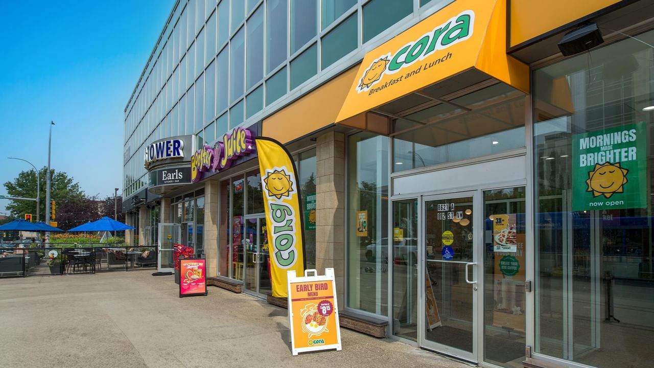 Exterior entrance to a Campus Tower Suite Hotel