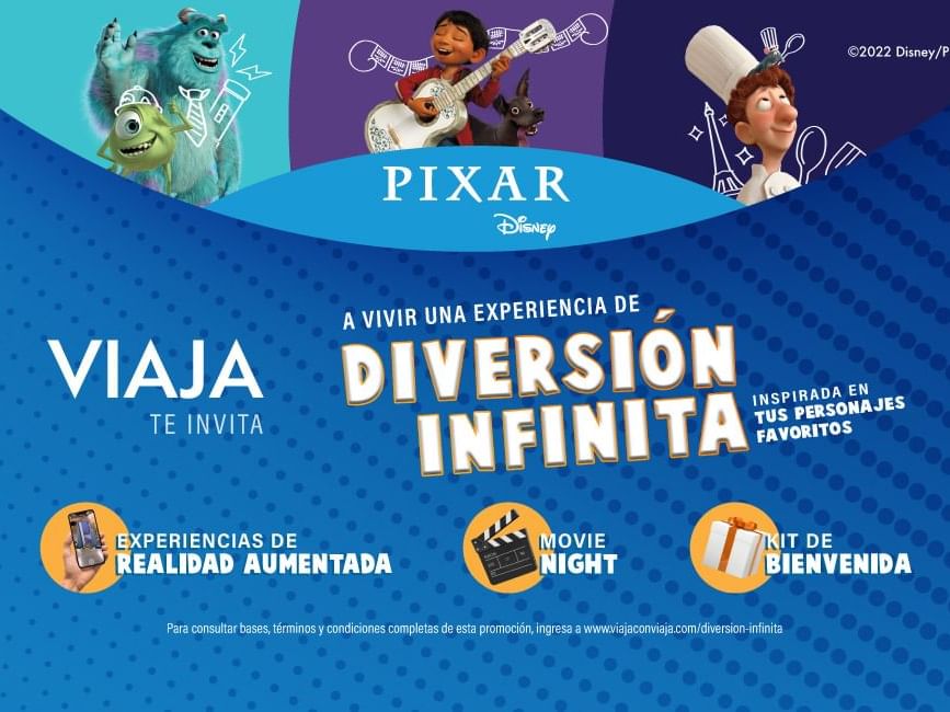 Afiche de Pixar Disney en Grand Fiesta Americana