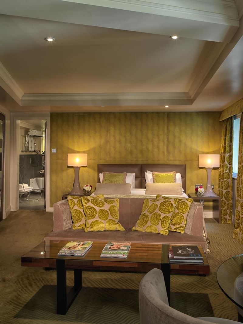 Interior of a lounge area at The May Fair Hotel London