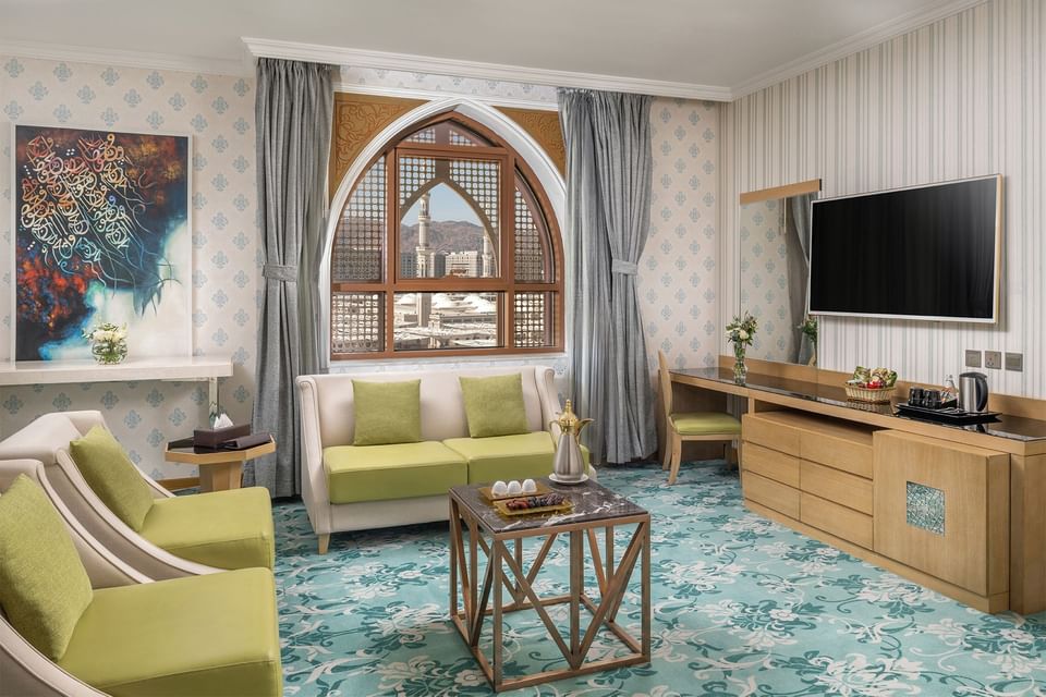 Living & bedroom area in Executive Suite at Elaf Al Taqwa