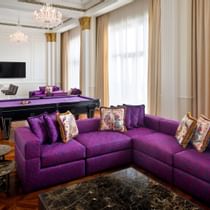 Living & leisure area in Imperial Suite at Palazzo Versace