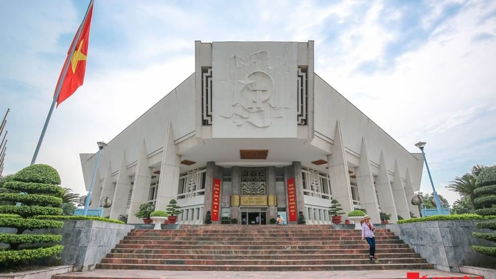 Exterior view of Ho Chi Minh Museum entrance near Sunway Hotel Hanoi