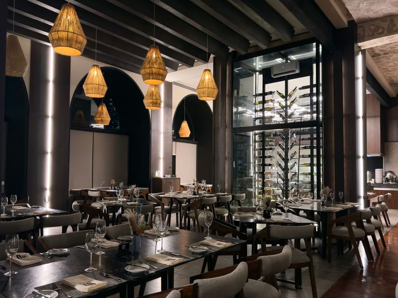 Modern interior with elegant lighting in La Distral Querétaro at Grand Fiesta Americana