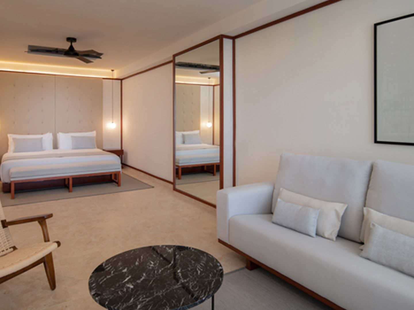Fuego Suite -]living area at Live Aqua Beach Resort Punta Cana