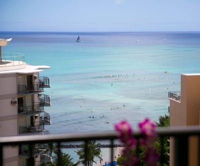 Serene view of the ocean from a balcony at Waikiki Resort Hotel by Sono
