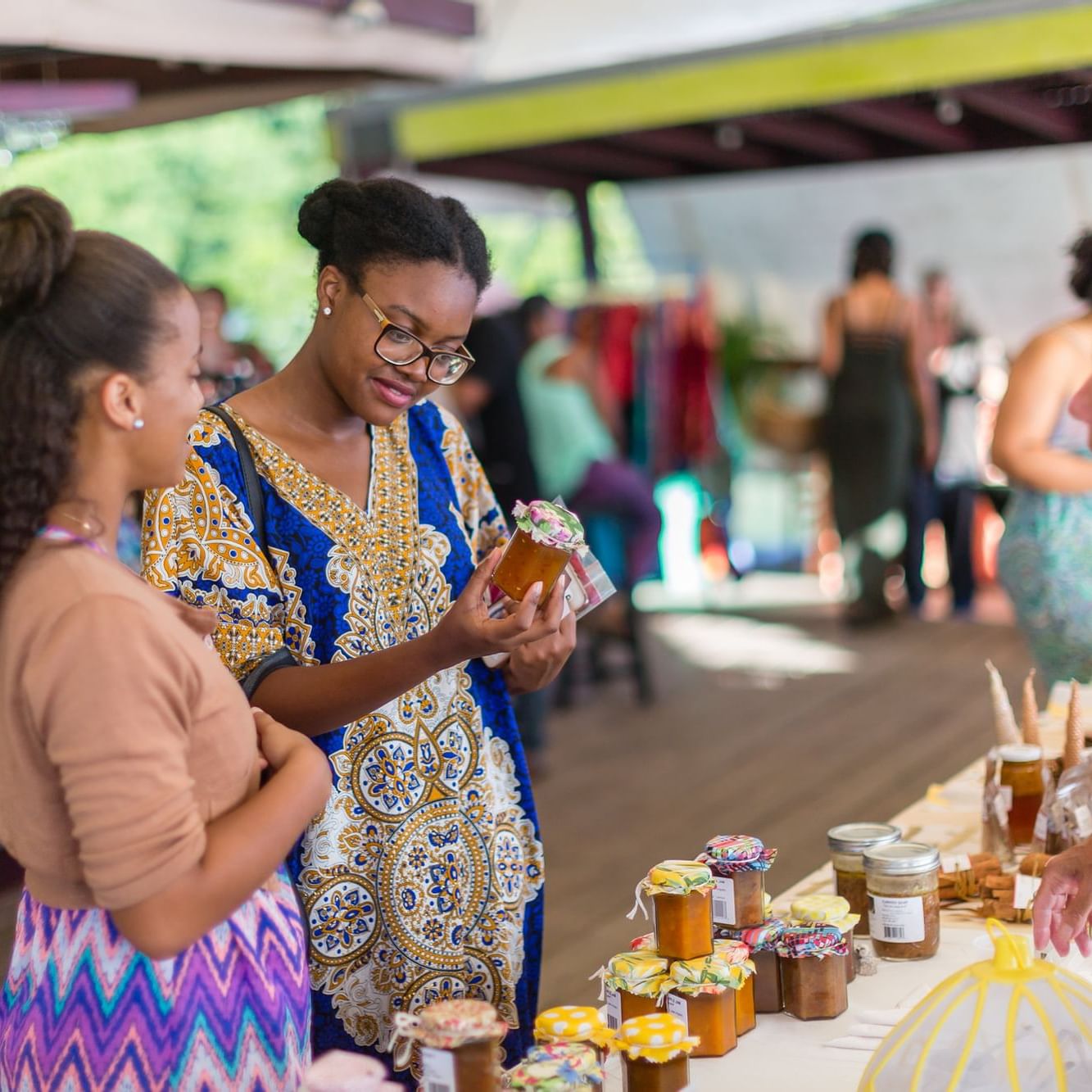 People at the Annual Christmas Bazaar near True Blue Bay Resort