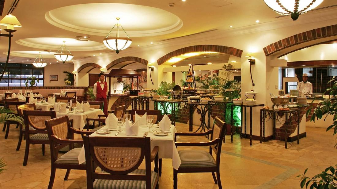 Dining tables arranged in Sun Cafe at Sunway Hotel Phnom Penh