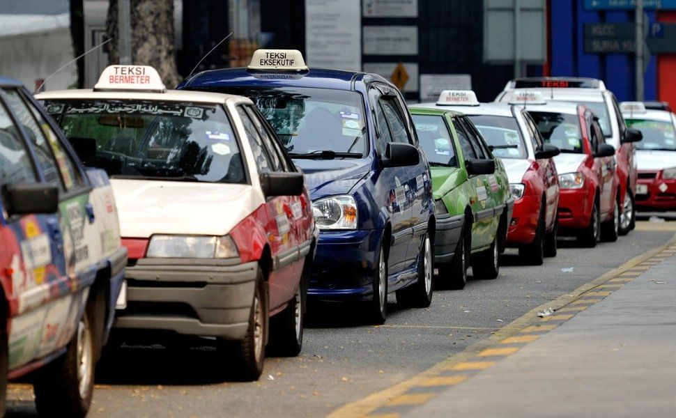 Malaysian Taxis in a row near Sunway Hotel Pyramid