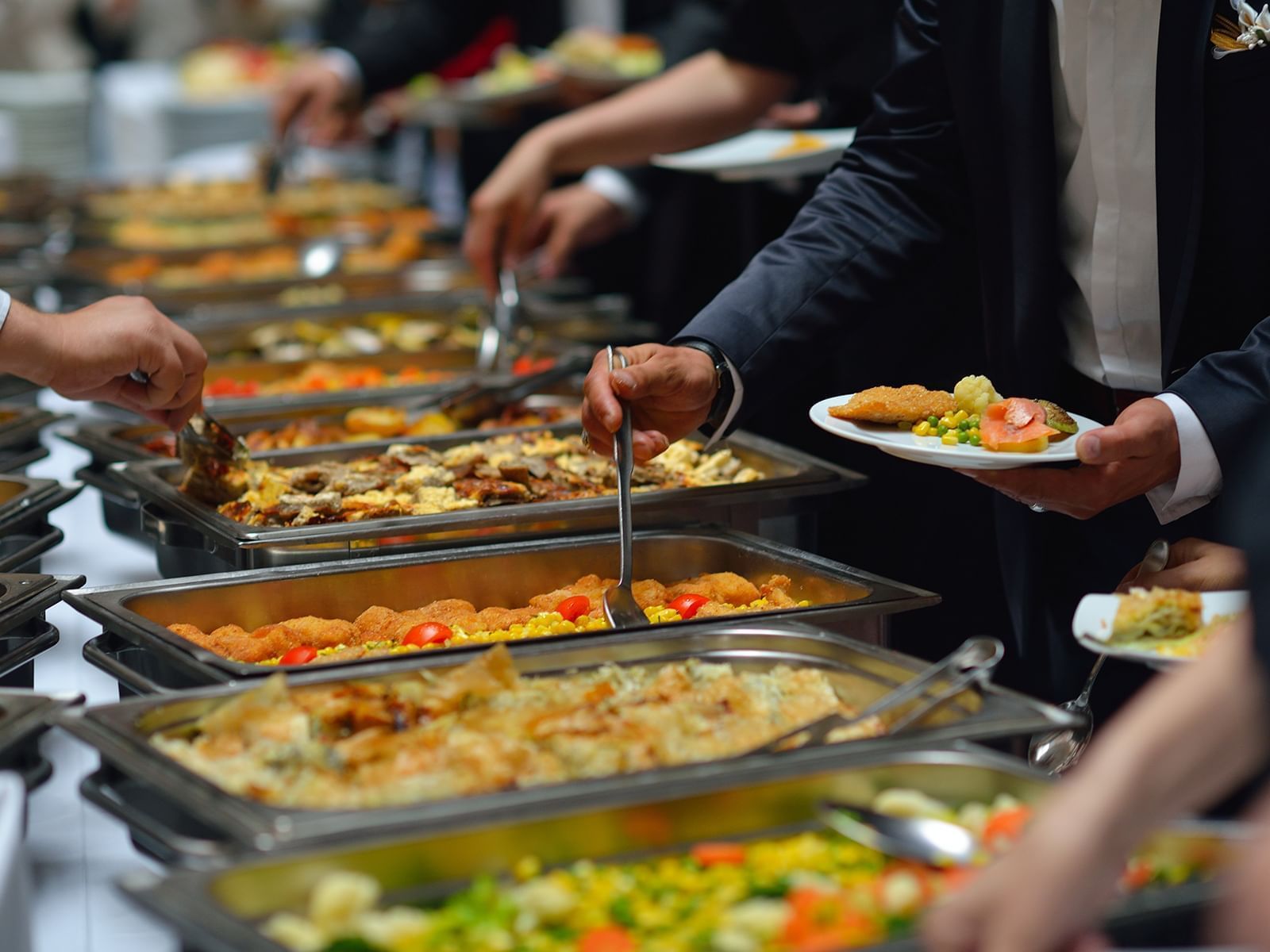 Close-up of Sunday Brunch Buffet at Carriage House Hotel