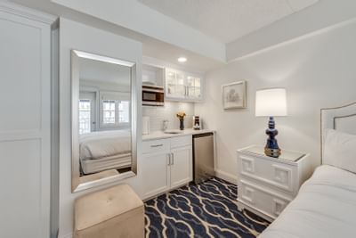 The kitchenette space in one of the rooms at our Cape May hotel