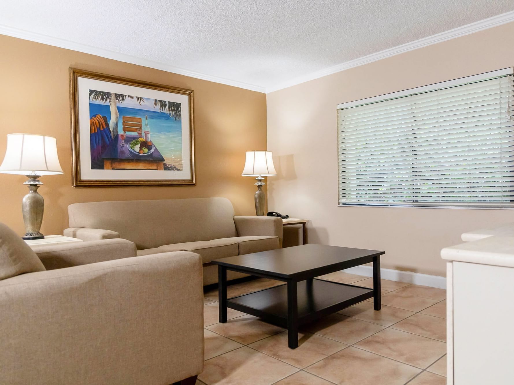 Living Area in One-Bedroom Suite at the Oaks, Legacy Vacation Resorts