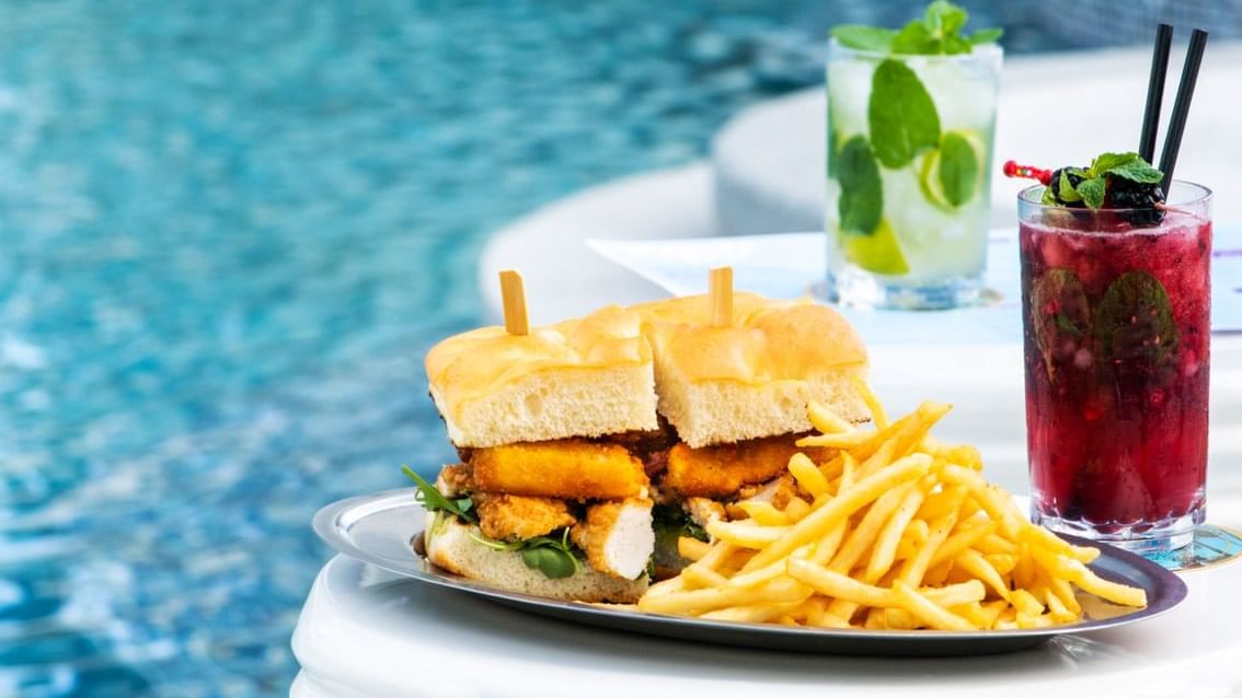 Malibu Deck, Pool Bar & Lounge Live Sports on our Big Screen