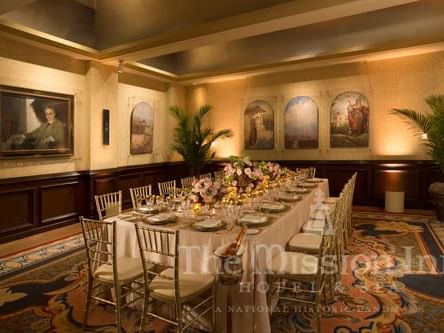 Well-arranged dining table at Mission Inn Riverside