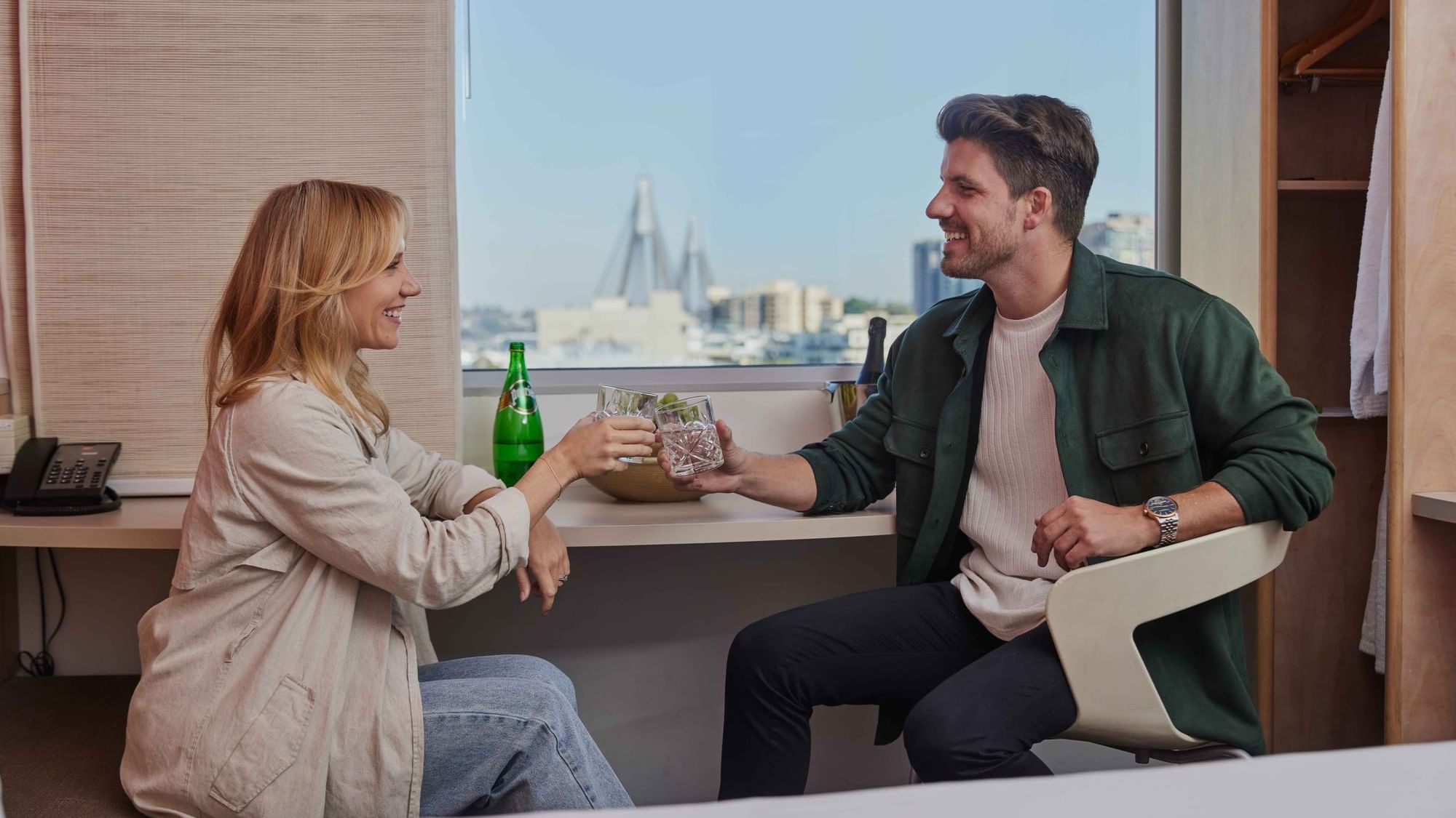 Couple in room at ibis Darling Harbour