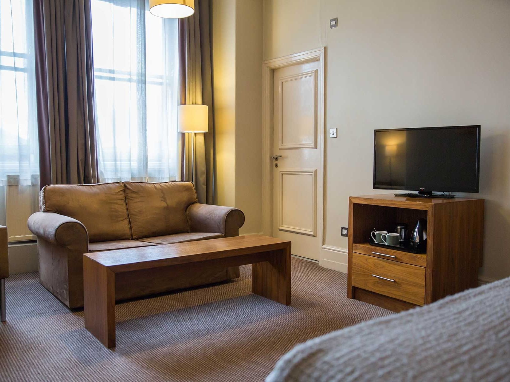 Living area in Superior Double Room at The Met Hotel Leeds